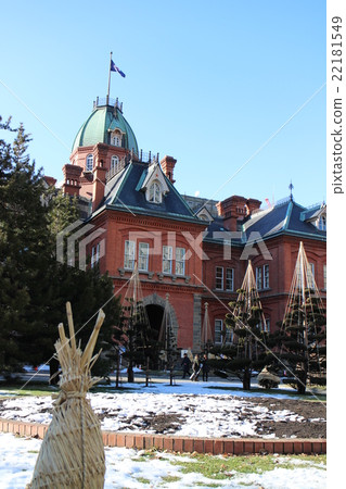 Former Hokkaido Government office building and blue sky Former Hokkaido Government office building and blue sky 22181549