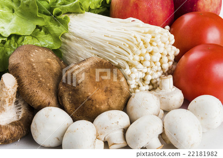 Vegetables and fruits on a white background 22181982