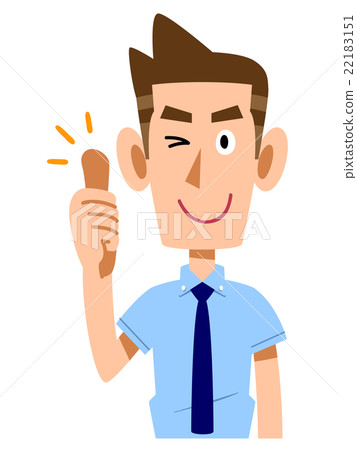 Businessperson of a short-sleeved shirt to make a thumb up 22183151