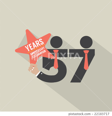 57th Years Anniversary Typography Design. 22183717