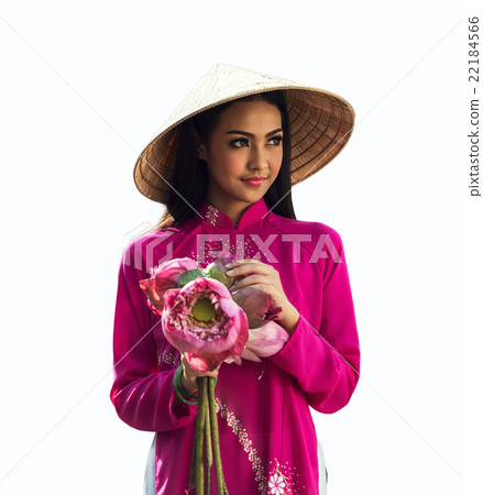 Portrait of Vietnamese girl traditional dress 22184566