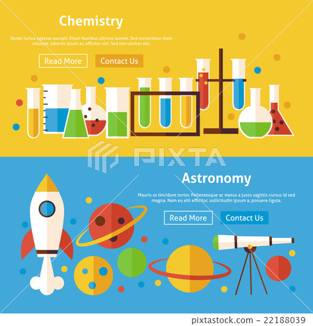 Chemistry Astronomy Science Flat Website Banners 22188039