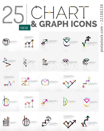 Collection of chart logos - Stock Illustration [22188138] - PIXTA