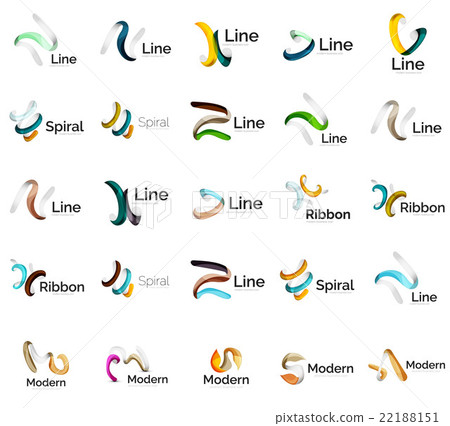 Set of abstract ribbon logo icons Set of abstract ribbon logo icons 22188151