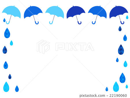 藍色和淺藍色的雨傘和雨框 22190060