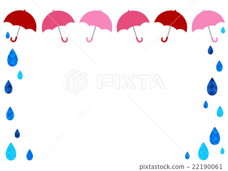 Red and pink umbrella and rain frame 22190061