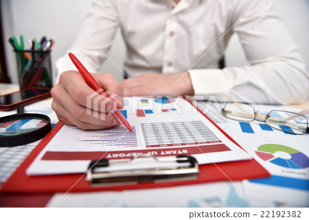 man with start up report man with start up report 22192382