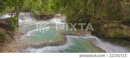 Panorama of Kuang Si waterfall 22192515