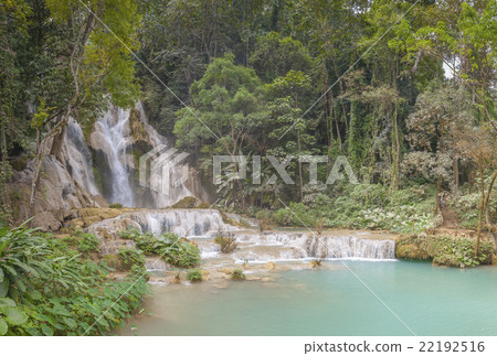 Panorama of Kuang Si waterfall 22192516