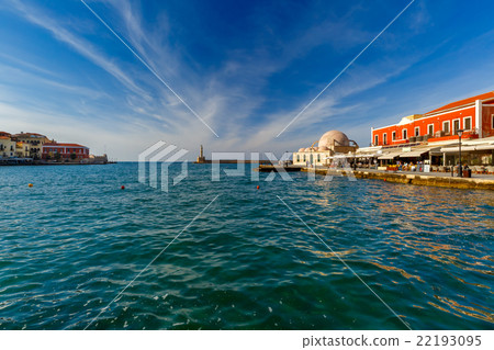 Old harbour in sunny day, Chania, Crete, Greece 22193095