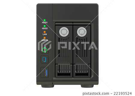 NAS with two disks, 3D rendering 22193524