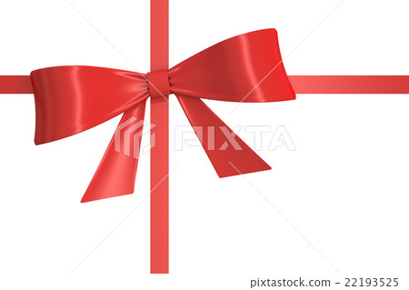 red gift  ribbon, bow. 3D rendering 22193525