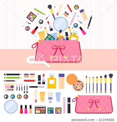 Make up bag full of cosmetics Make up bag full of cosmetics 22193680