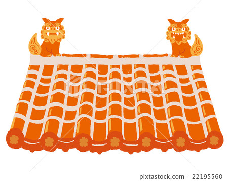 Red tile and Shisa 22195560