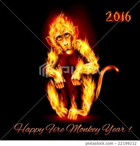 Fire Monkey - Stock Illustration [22199212] - PIXTA