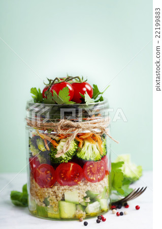 Healthy Homemade Mason Jar Salad with Quinoa 22199883