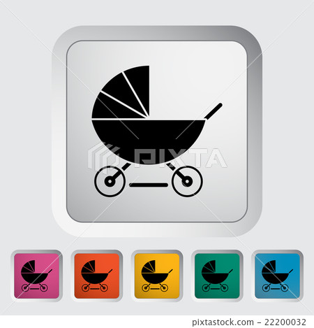 Pram flat icon Pram flat icon 22200032