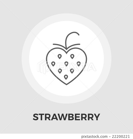 Strawberry vector flat icon - Stock Illustration [22200221] - PIXTA