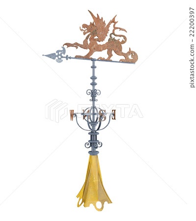 Dragon weather vane isolated on white background Dragon weather vane isolated on white background 22200397