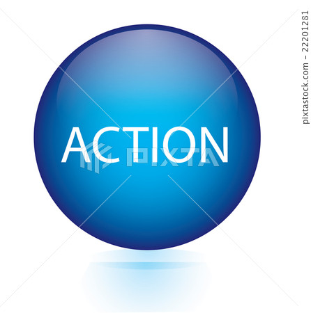 Action blue circular button Action blue circular button 22201281