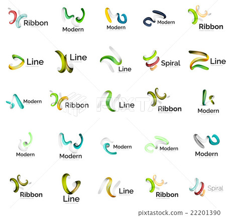 Set of abstract ribbon logo icons - Stock Illustration [22201390] - PIXTA