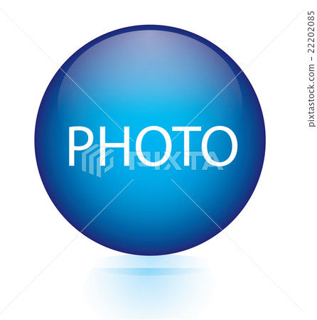 Photo blue circular button 22202085