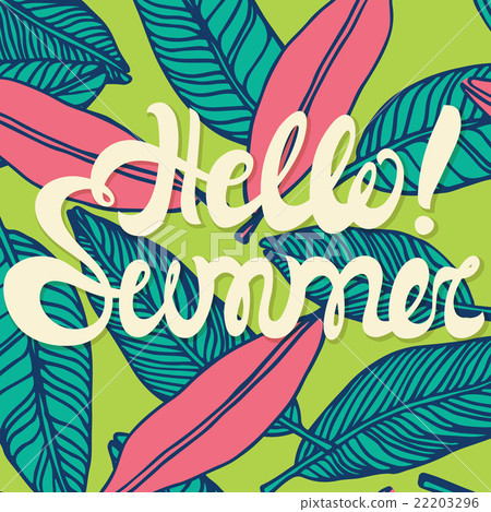 Hello summer poster, lettering with conceptual 22203296
