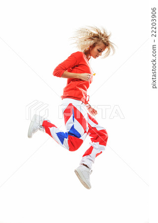 Crazy jump isolated on white 22203906