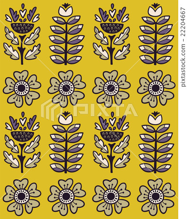 Folk art pattern with flowers - Stock Illustration [22204667] - PIXTA