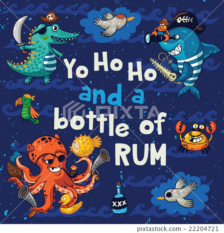 Yo ho ho. Pirate illustration with crocodile 22204721
