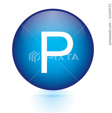 Letter P blue circular button Letter P blue circular button 22204725