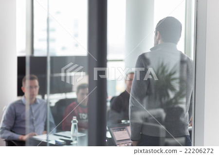 Businessman making presentation in office. Businessman making presentation in office. 22206272
