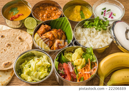 A typical set meal of India Lunch of meals south India 22206889