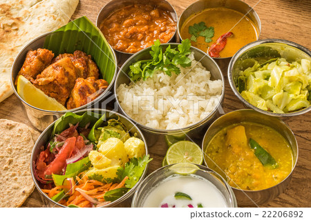 A typical set meal of India Lunch of meals south India 22206892