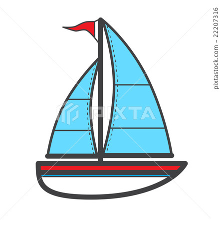 Vector illustration of sailing ship, logo or icon 22207316