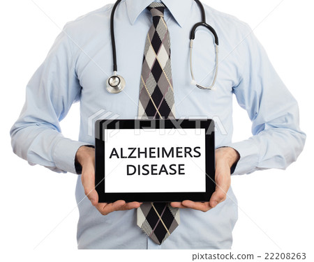 Doctor holding tablet - Alzheimers disease 22208263