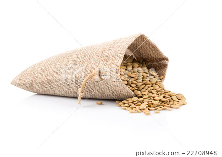 French green lentils in sack French green lentils in sack 22208948