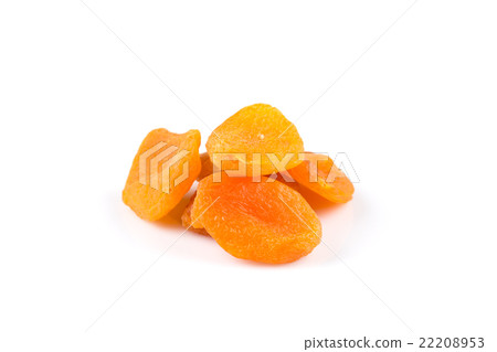 Dried apricots on white background Dried apricots on white background 22208953
