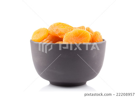 Dried apricots on white background 22208957