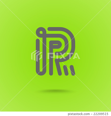 Vector Graphic Line Font Logo Element. Letter R - Stock Illustration ...