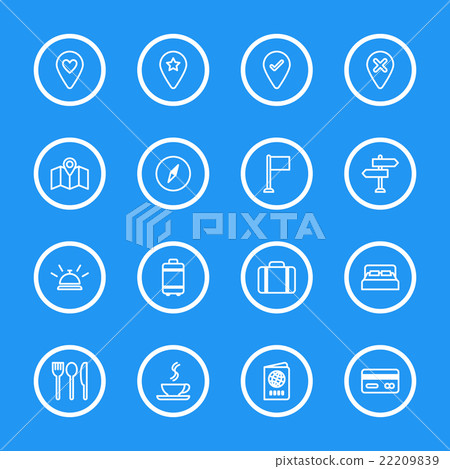 white line travel icon set circle frame white line travel icon set circle frame 22209839