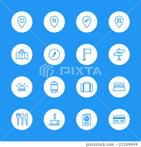 line travel icon set white circle line travel icon set white circle 22209844