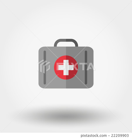 First aid kit. Suitcase first aid. Icon. 22209903