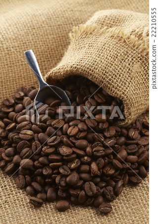 Coffee beans in hemp bag Coffee beans in hemp bag 22210555