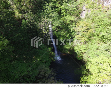Shinjo immobile waterfall aerial photograph 22210968