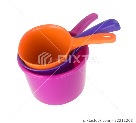 plastic water scoop on the background. 22211208