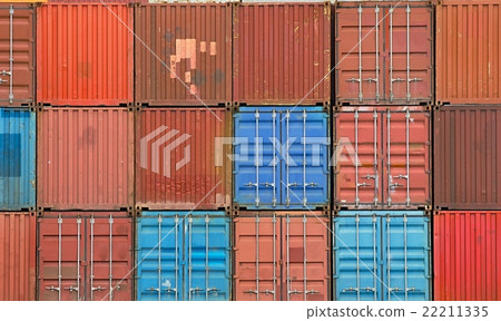Stacked Cargo Containers 22211335