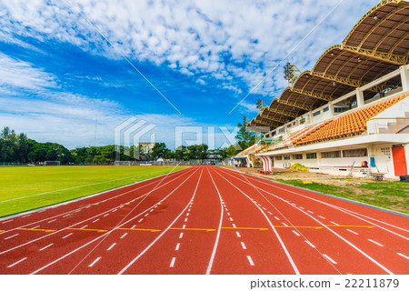 Athletics stadium with the numbering. Athletics stadium with the numbering. 22211879