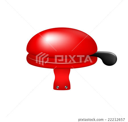 Bicycle bell in red design on white background 22212657