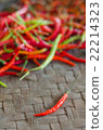 Two red hot chili peppers. 22214323
